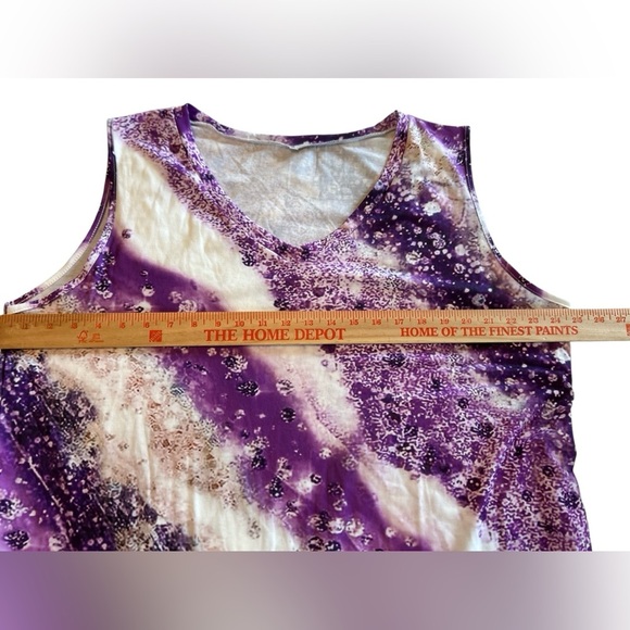 Women’s Casual Tank Top Plus Size 22W Purple Colorblock V-Neck Stripe Print NWOT - Picture 8 of 8
